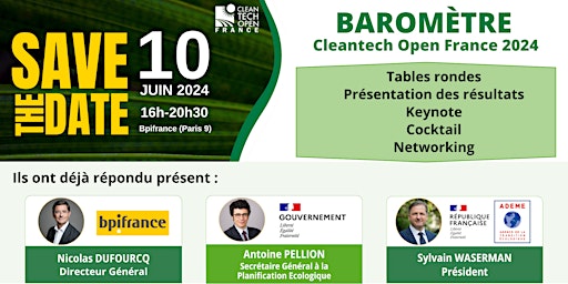 Image principale de Baromètre Cleantech Open France 2024