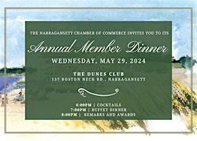 Imagem principal do evento 2024 Narragansett Chamber of Commerce Annual Member Dinner