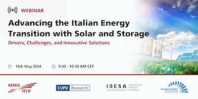 Imagem principal do evento Advancing the Italian Energy Transition with Solar and Storage