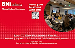 Primaire afbeelding van BNI Infinity Weekly Business Networking Meeting