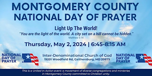 Imagem principal do evento Montgomery County National Day of Prayer 2024