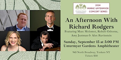 Immagine principale di 2024 Minnie Untermyer Series: An Afternoon With Richard Rodgers 