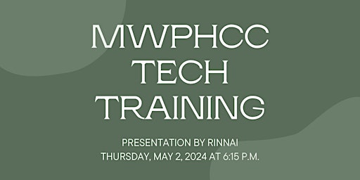 Immagine principale di MWPHCC Tech Training with RINNAI 