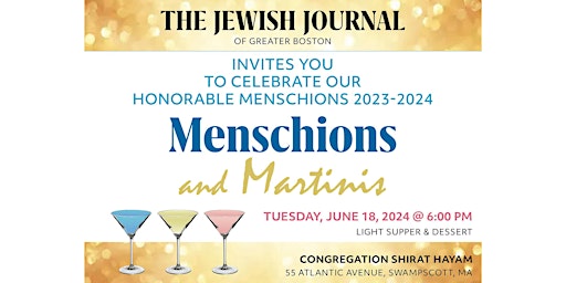 Imagem principal do evento The Jewish Journal of Greater Boston Honorable Menschions Celebration