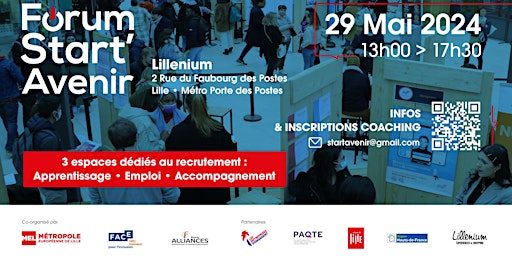 Imagem principal do evento Forum de l'emploi et alternance Start'Avenir le 29 mai à Lillenium