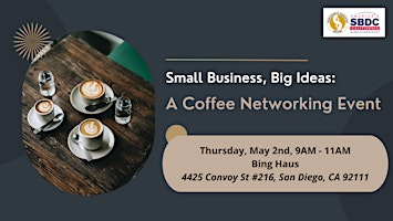 Imagem principal de [May] Small Business, Big Ideas: A Coffee Networking Event