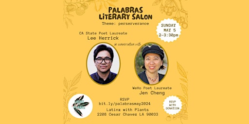 Imagem principal do evento Lee Herrick with Jen Cheng at Palabras Literary Salon