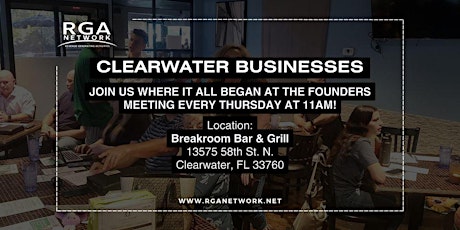 Imagen principal de Clearwater Networking Lunch: Thursday's at 11AM Founders Meeting