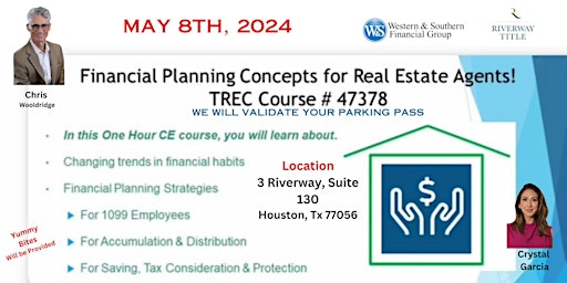 Hauptbild für Financial Planning Concepts for Real Estate Agents! TREC Course # 47378