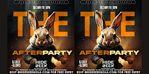 THE AFTERPARTY with DJ LUILLY + DJ 2NYCE at HideSeek!  primärbild