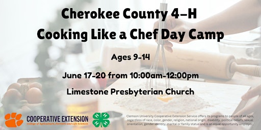 Imagem principal do evento Cherokee County Cooking Like a Chef Camp