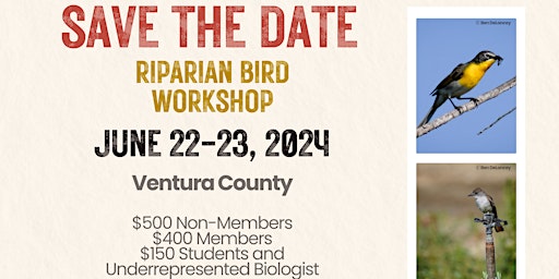 Hauptbild für Riparian Bird Workshop 2024 - Hybrid Format