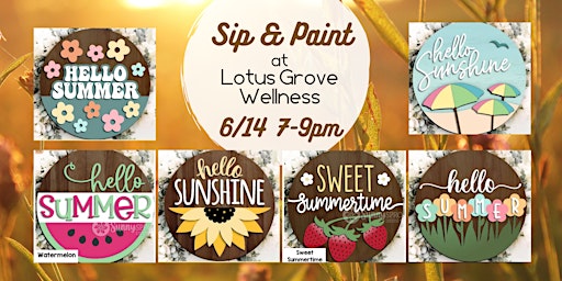 Imagem principal do evento Lotus Grove Wellness Summer Sign Sip & Paint