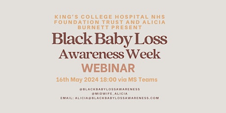 Black Baby Loss Awareness Week Webinar: Emotional Health and Baby Loss