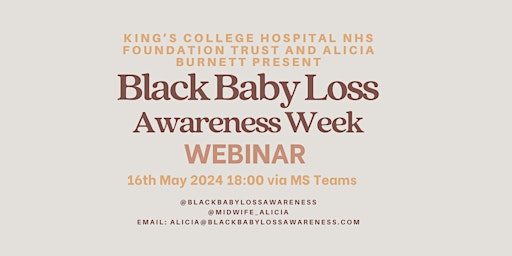Primaire afbeelding van Black Baby Loss Awareness Week Webinar: Emotional Health and Baby Loss