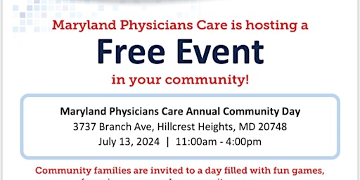 Maryland Physicians Care Annual Community Day in Prince George's County primary image