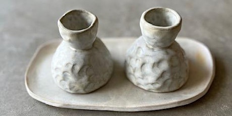 Hand building pottery workshop - candle holder & a tray