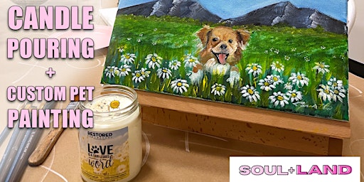 Imagem principal do evento Pour + Paint  "Your Pet in the Flower Field