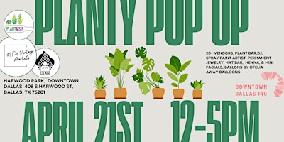 Primaire afbeelding van Downtown Dallas Planty Pop Up at Harwood Park