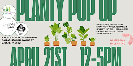 Downtown Dallas Planty Pop Up at Harwood Park