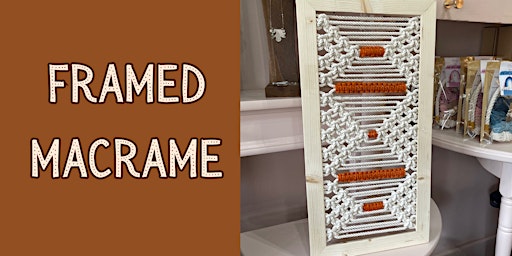 Macrame - Geometric framed knot work - fiber art primary image