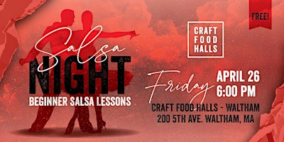 Imagem principal de Free Salsa Lessons - Craft Food Halls Waltham at CityPoint