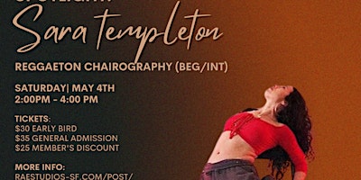 Imagem principal do evento Spotlight: Reggaeton Chairography (Beg/Int) with Sara Templeton