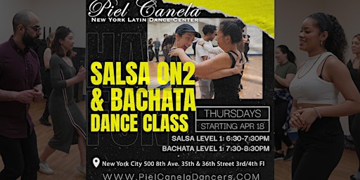 Image principale de Salsa On2 Dance Class,  Level  1  Beginner