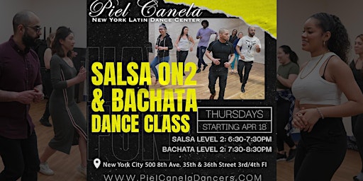 Imagen principal de Salsa On2 Dance Class,  Level 2  Advanced-Beginner