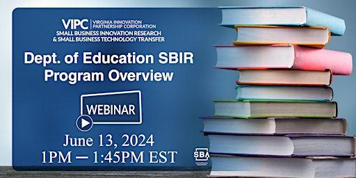 Imagen principal de Dept. of Education SBIR Program Overview WEBINAR