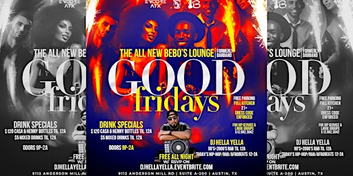 Primaire afbeelding van Good Fridays at The All New Bebo's Lounge