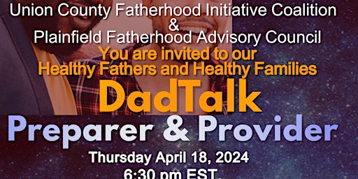Primaire afbeelding van Healthy Fathers and Healthy Families DadTalk Preparer & Provider