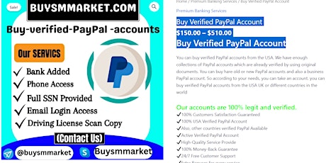 Category: Bank Accounts Tag: Buy Verified PayPal Accounts (R)
