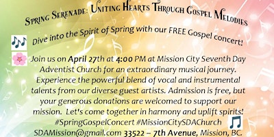 Hauptbild für Spring Serenade: Uniting Hearts Through Gospel Melodies