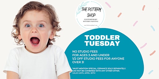 Imagen principal de Toddler Tuesdays at The Pottery Shop