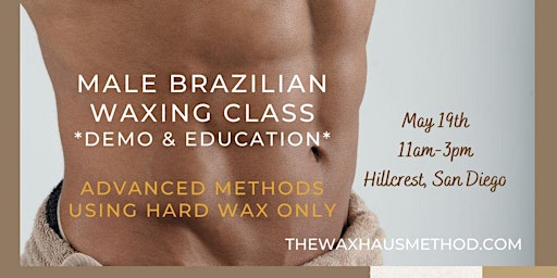 Primaire afbeelding van Male Brazilian Waxing Class. Wax Demo and Education for Estheticians