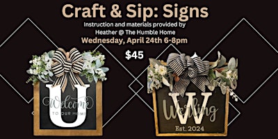 Craft & Sip: Signs! primary image