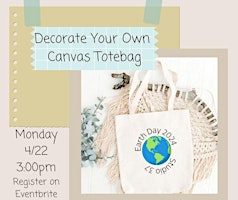 Primaire afbeelding van Earth Day at Studio 37-Decorate Your Own Canvas Tote