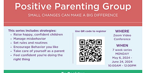 Hauptbild für Triple P Parenting Group-ZOOM Video Conference[May 6 - June 24, 2024]