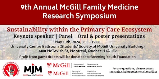 Primaire afbeelding van 9th Annual McGill Family Medicine Research Symposium