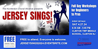 Imagem principal do evento Jersey Sings 2024!   A Free Level Up Your Singing Event