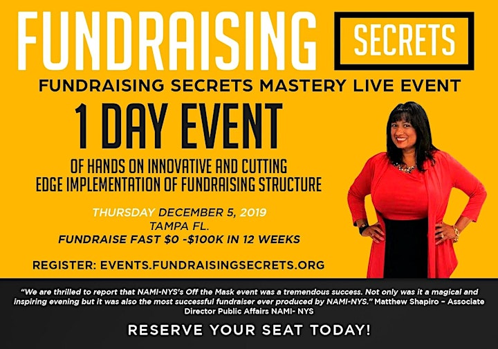 Fundraising Secrets Mastery Live Event Tampa, Fl image