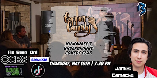 Primaire afbeelding van James Camacho at Copper Comedy | Milwaukee's Underground Comedy Club