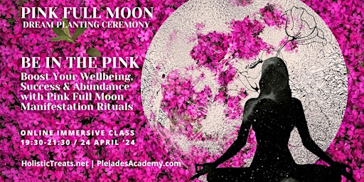 Pink Full Moon Ceremony & Rituals for Wellbeing, Success, and Prosperity primary image