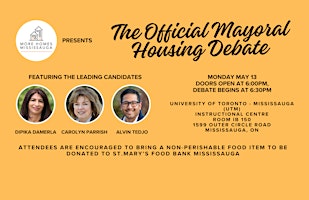Imagem principal de More Homes Mississauga Presents: The Official Mayoral Housing Debate