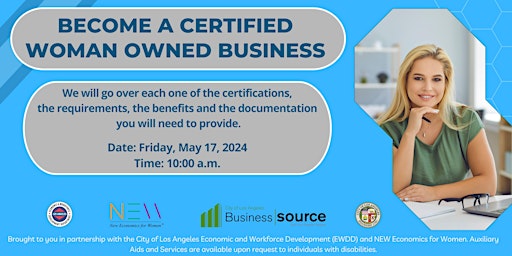 Image principale de Become a Certified Woman Owned Business