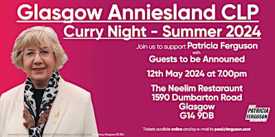 Imagem principal do evento Glasgow Anniesland CLP - Campaign Curry Night 2024