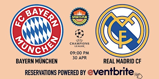 Imagem principal do evento Bayern München v Real Madrid | Champions League - Sports Pub La Latina