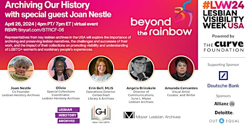 Beyond the Rainbow: Archiving Our History (with special guest Joan Nestle) primary image