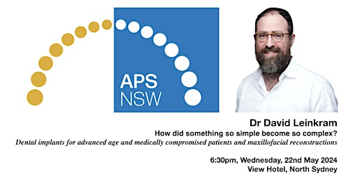 Imagem principal do evento APS NSW Meeting with Dr David Leinkram (OMS)